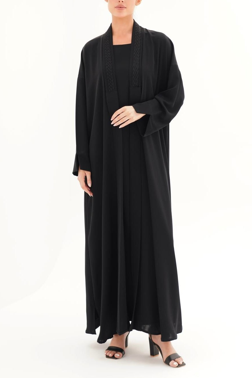 Linked Black Abaya