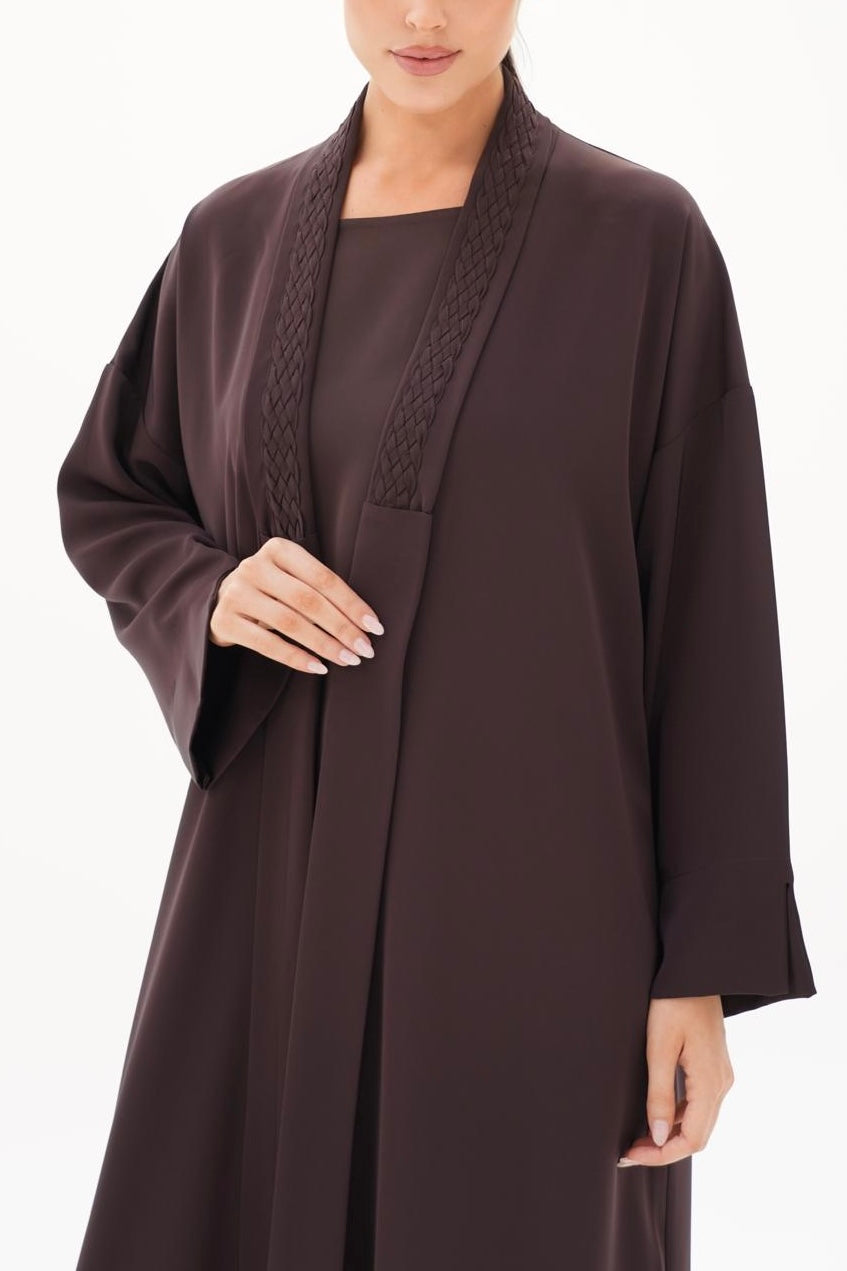 Linked Brown Abaya