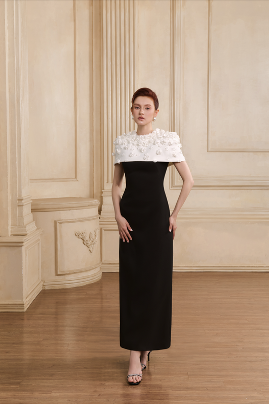 The Monochrome Bloom Gown