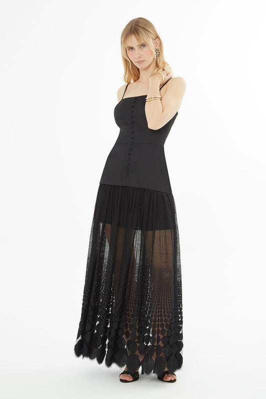 Midnight Mirage Mesh Maxi Dress