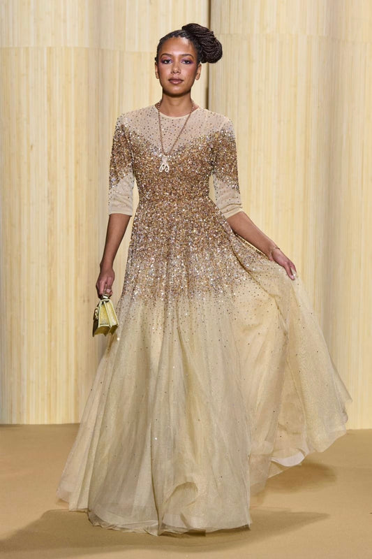 Golden Radiance Glitter Gown