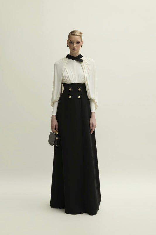 Monochrome Majesty Evening Gown