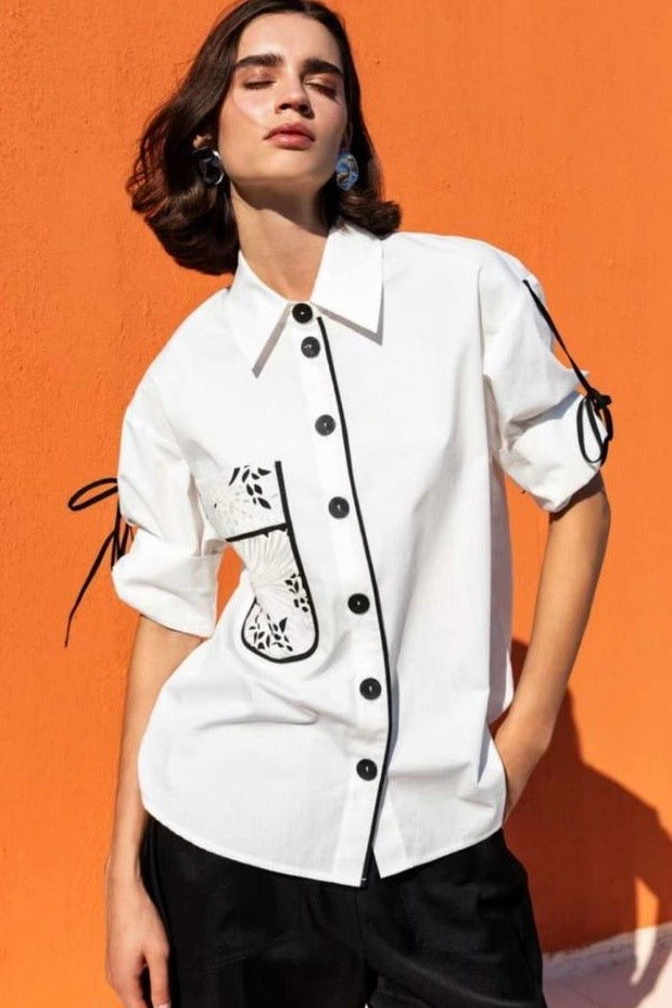 Monochrome Statement Blouse