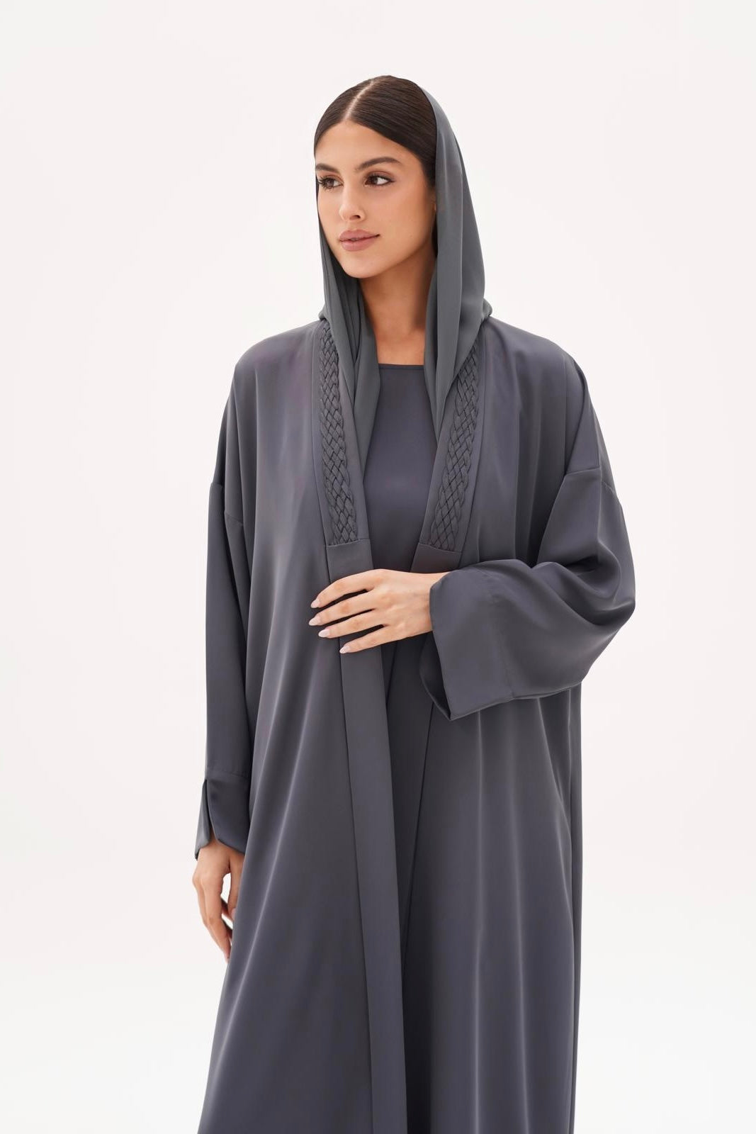 Linked Grey Abaya