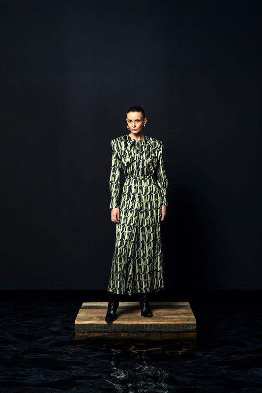Artistic Print Maxi Dress
