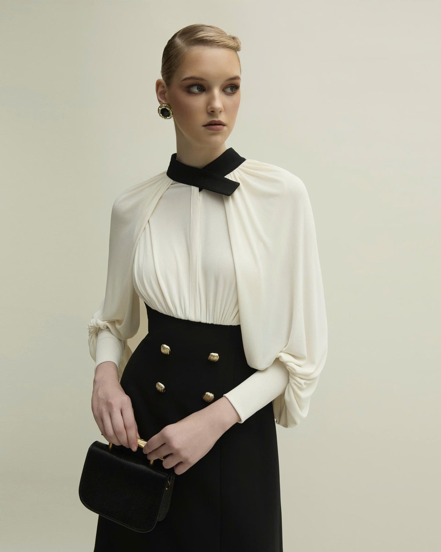 Monochrome Majesty Evening Gown
