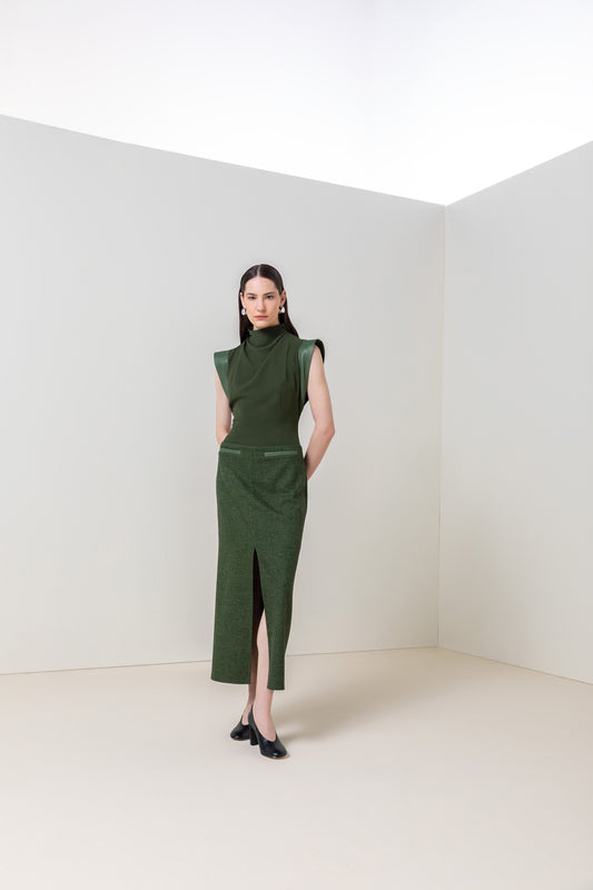 Modern Green Structured Dress