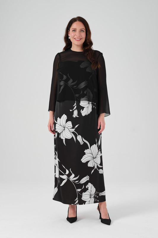 Slit Detailed Long Blouse Dress Set