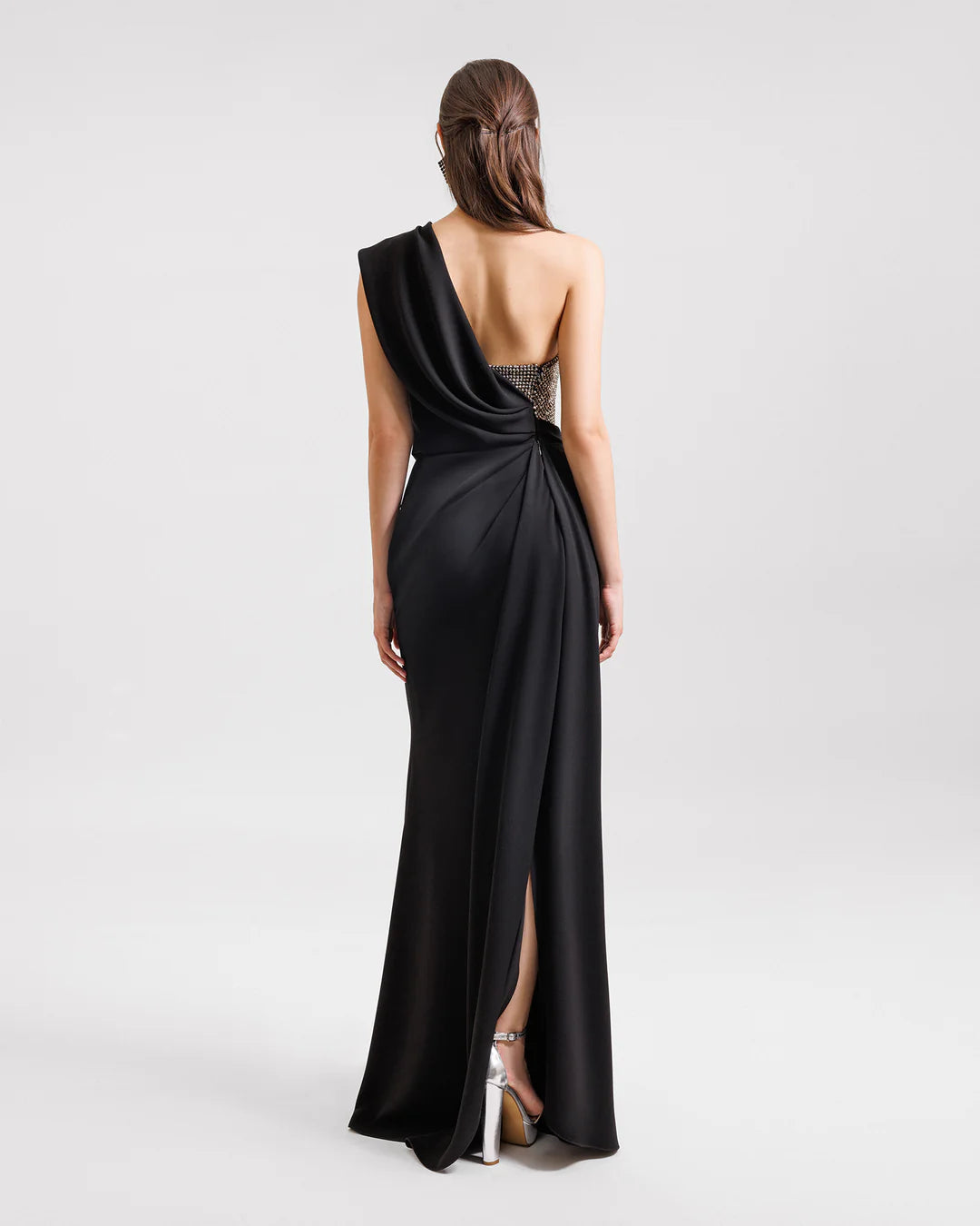 Draped One-Shoulder Dress