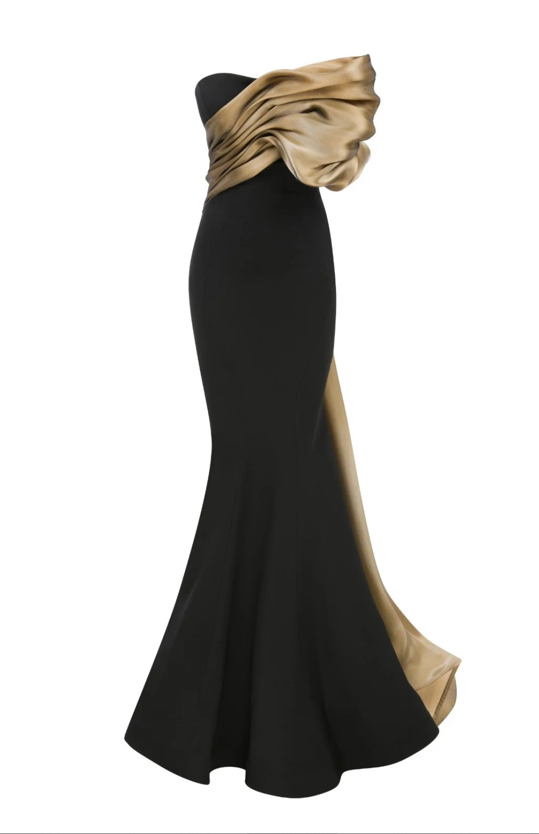 Metallic Strapless Gown
