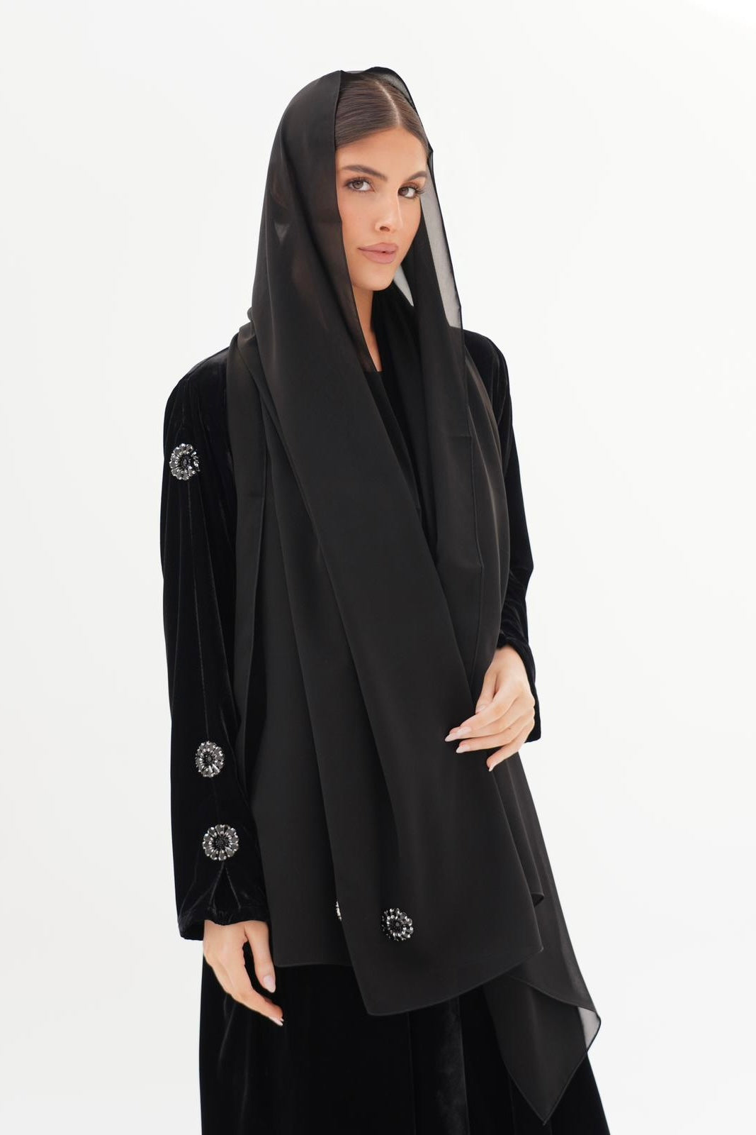 Crystella Velvet Abaya