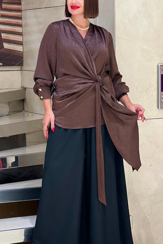 Elegant Wrap Blouse