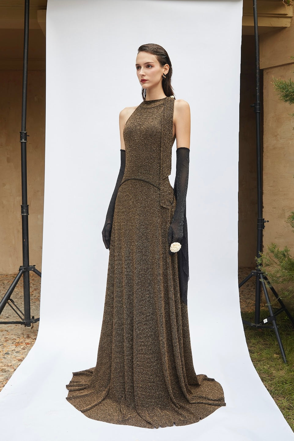 Golden Drape Gown