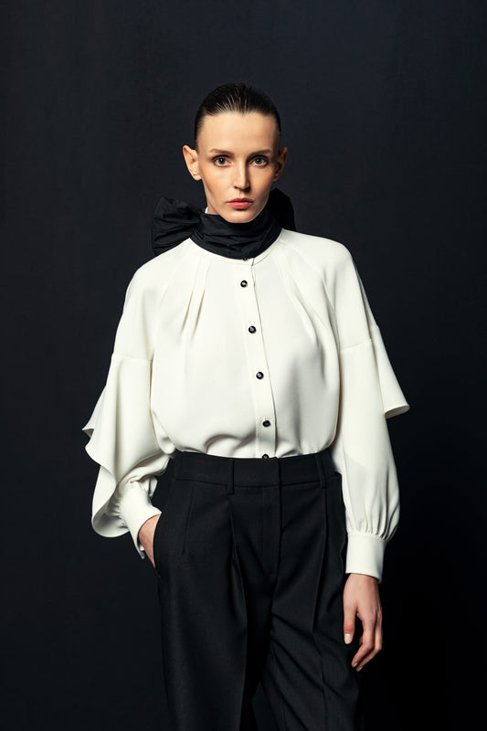 Sophisticated Ruffle Detail Blouse
