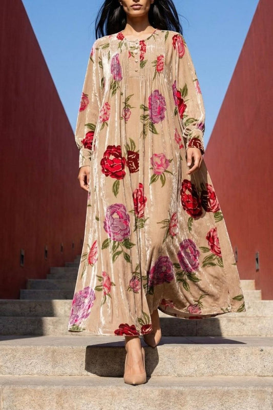 Floral Velvet Dress