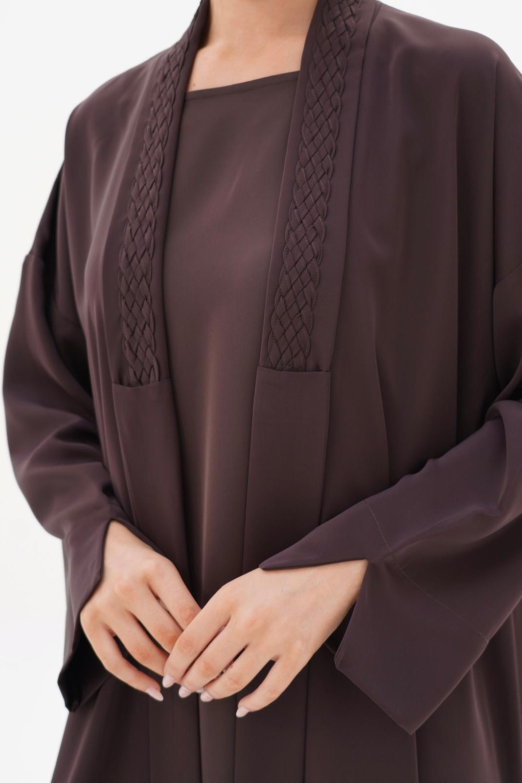 Linked Brown Abaya