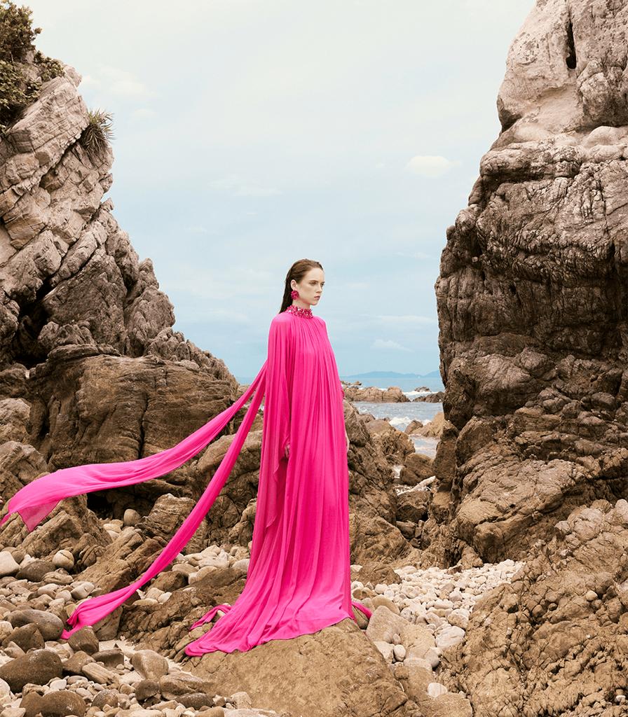GABRIELLE CHIFFON SEQUINS DRESS