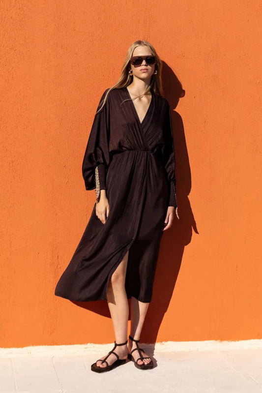SLEEVE EMBROIDERED DOUBLE DRESS