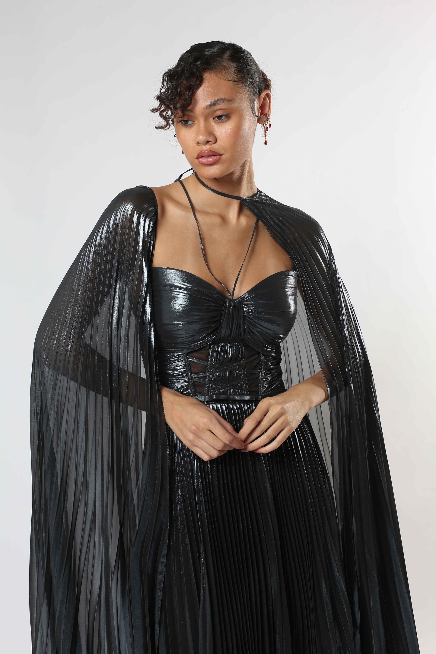 Navy Metallic Gown