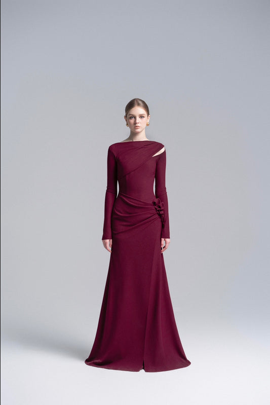 Burgundy Charm Gown