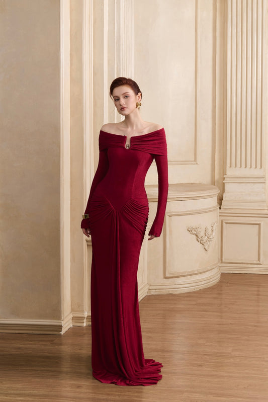 The Crimson Elegance Gown