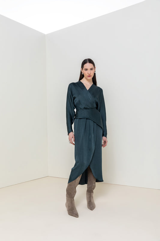 Midnight Willow Wrap Dress