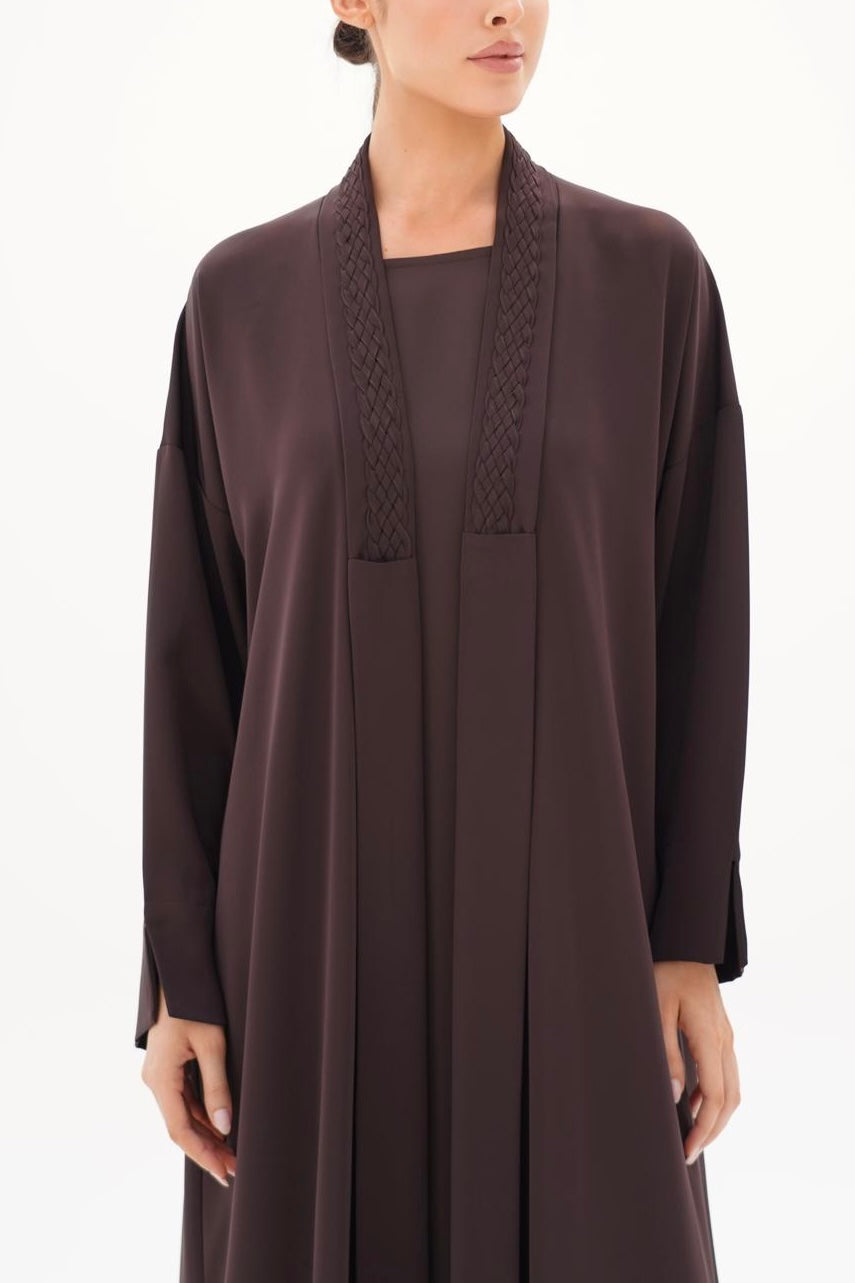 Linked Brown Abaya