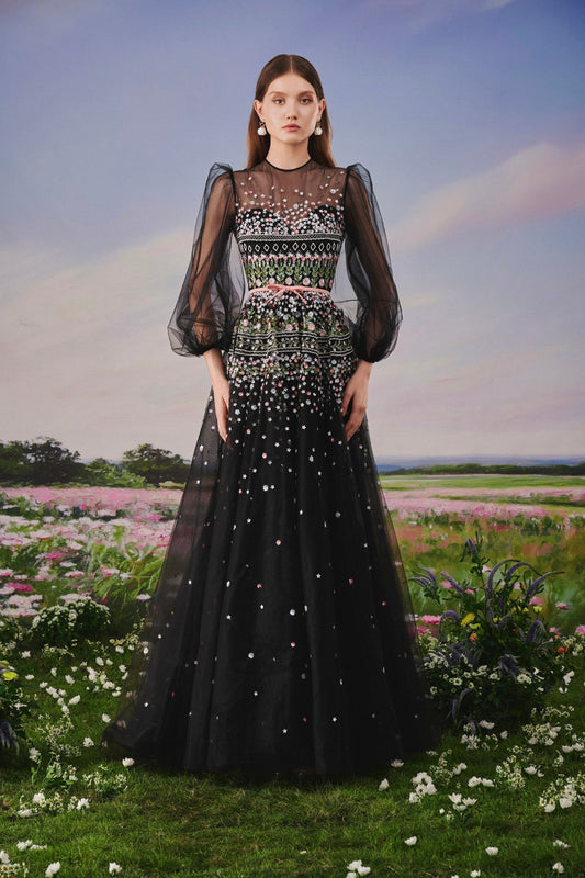 Midnight Blossom Gown