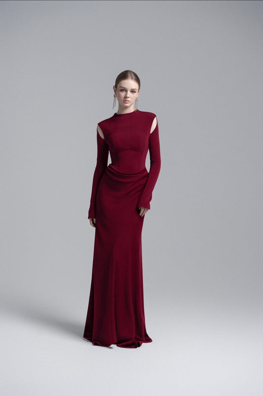 Crimson Sophistication Gown