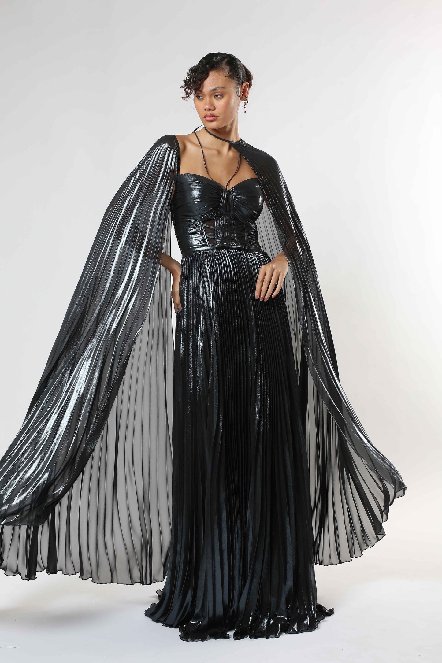 Navy Metallic Gown