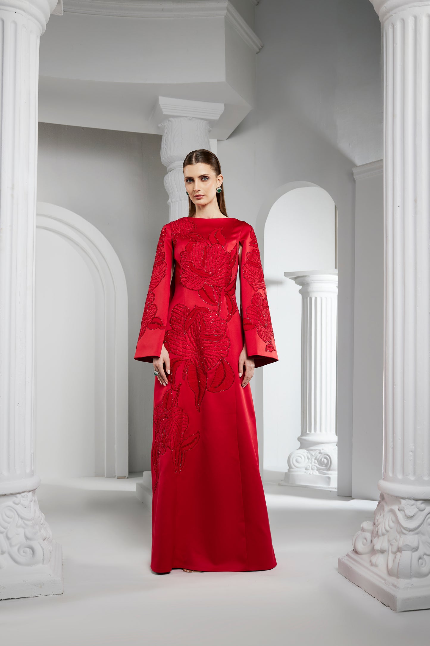 Red Floral Gown