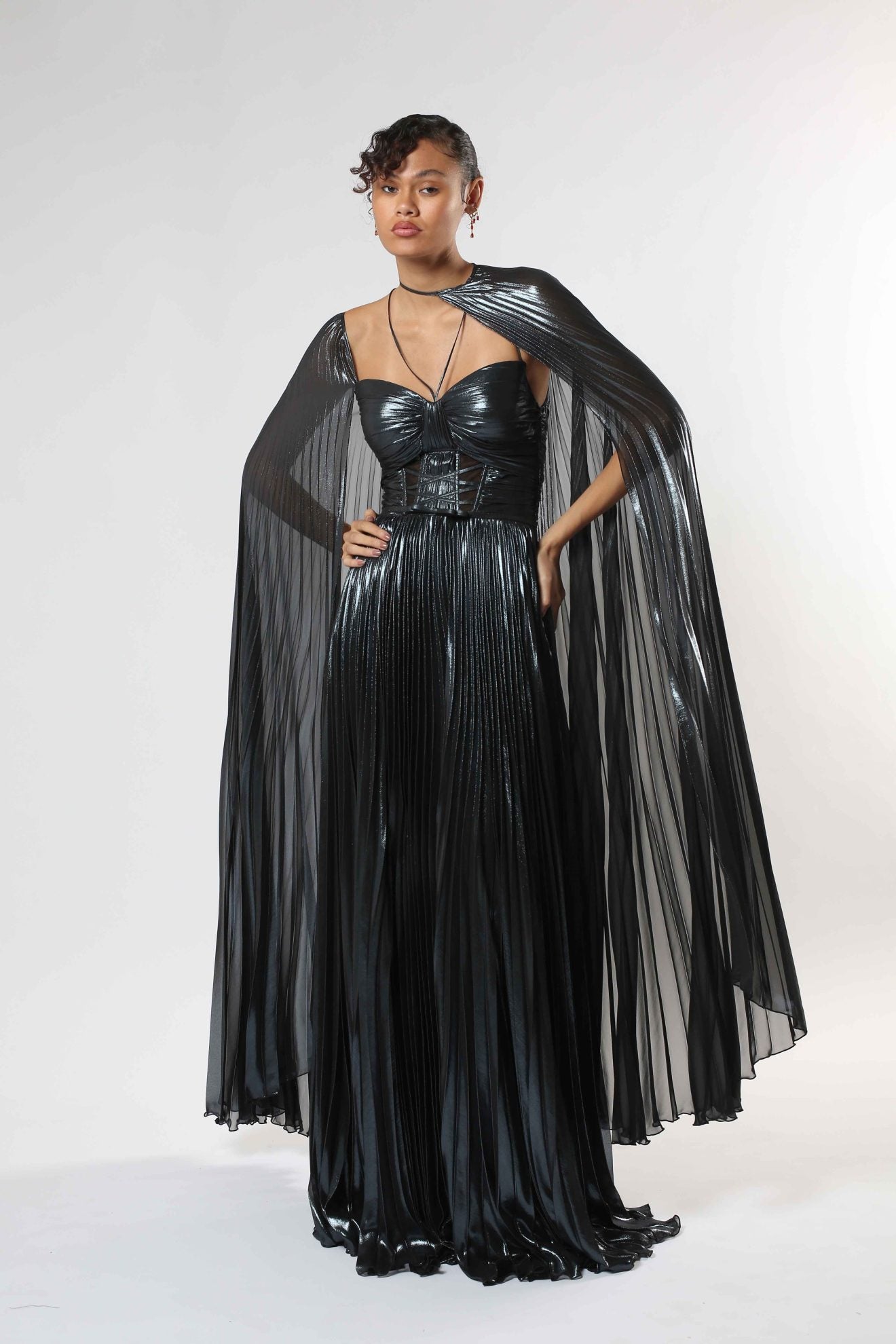 Navy Metallic Gown