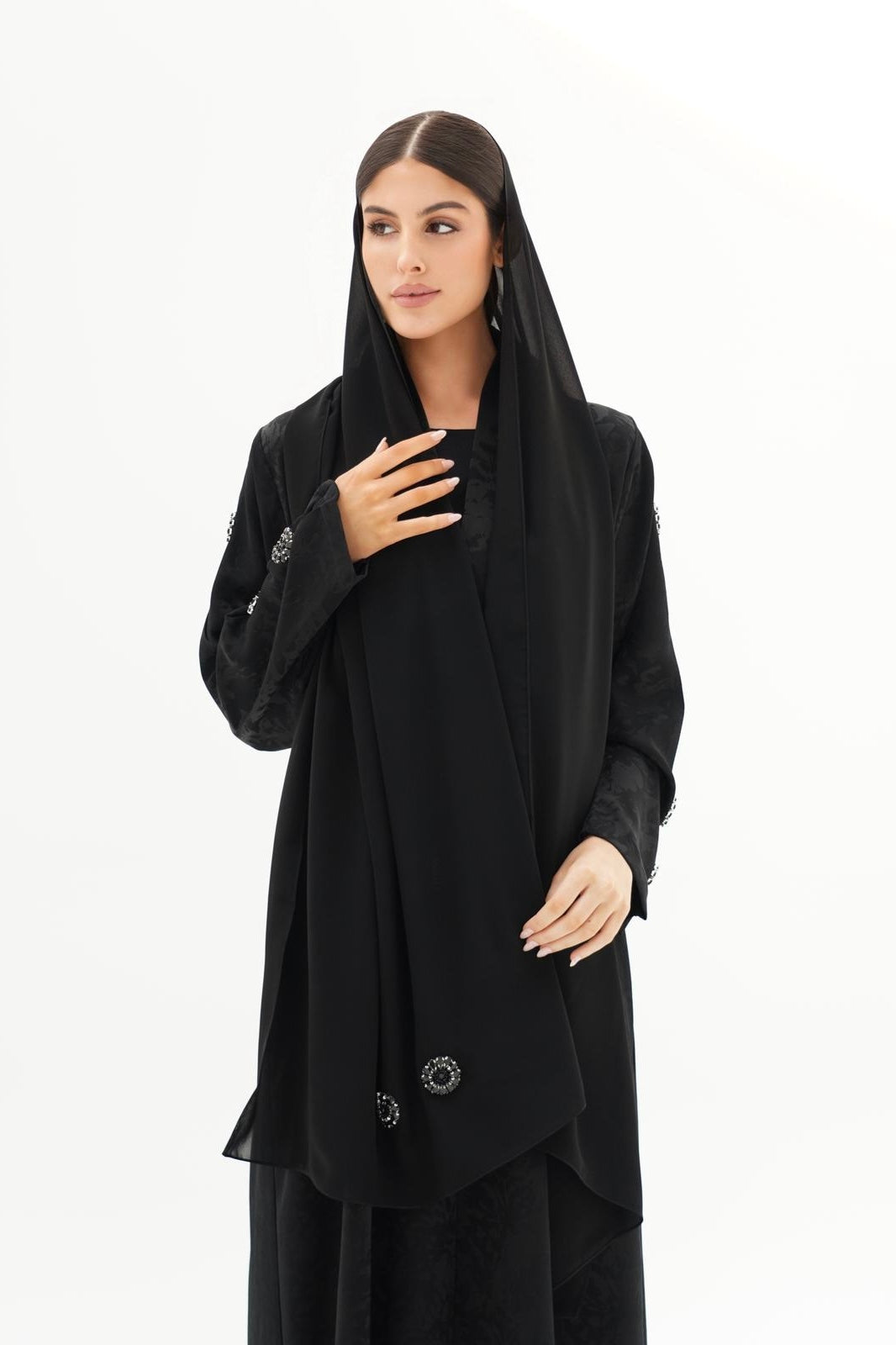 Crystella Jacquard Abaya