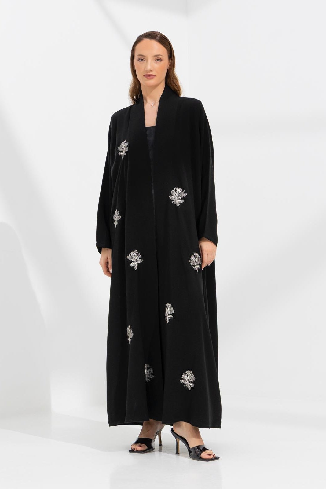 Black Floral Abaya