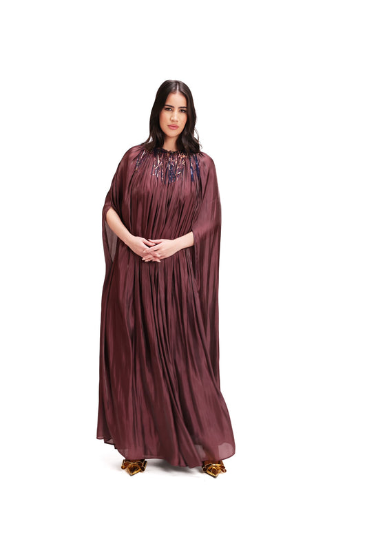 Embellished Flowing Kaftan Gown