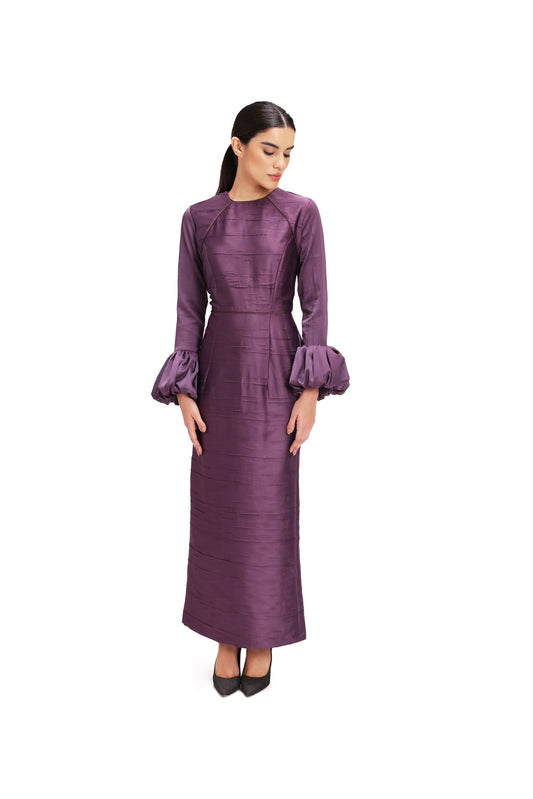 Elegant Plum Satin Gown