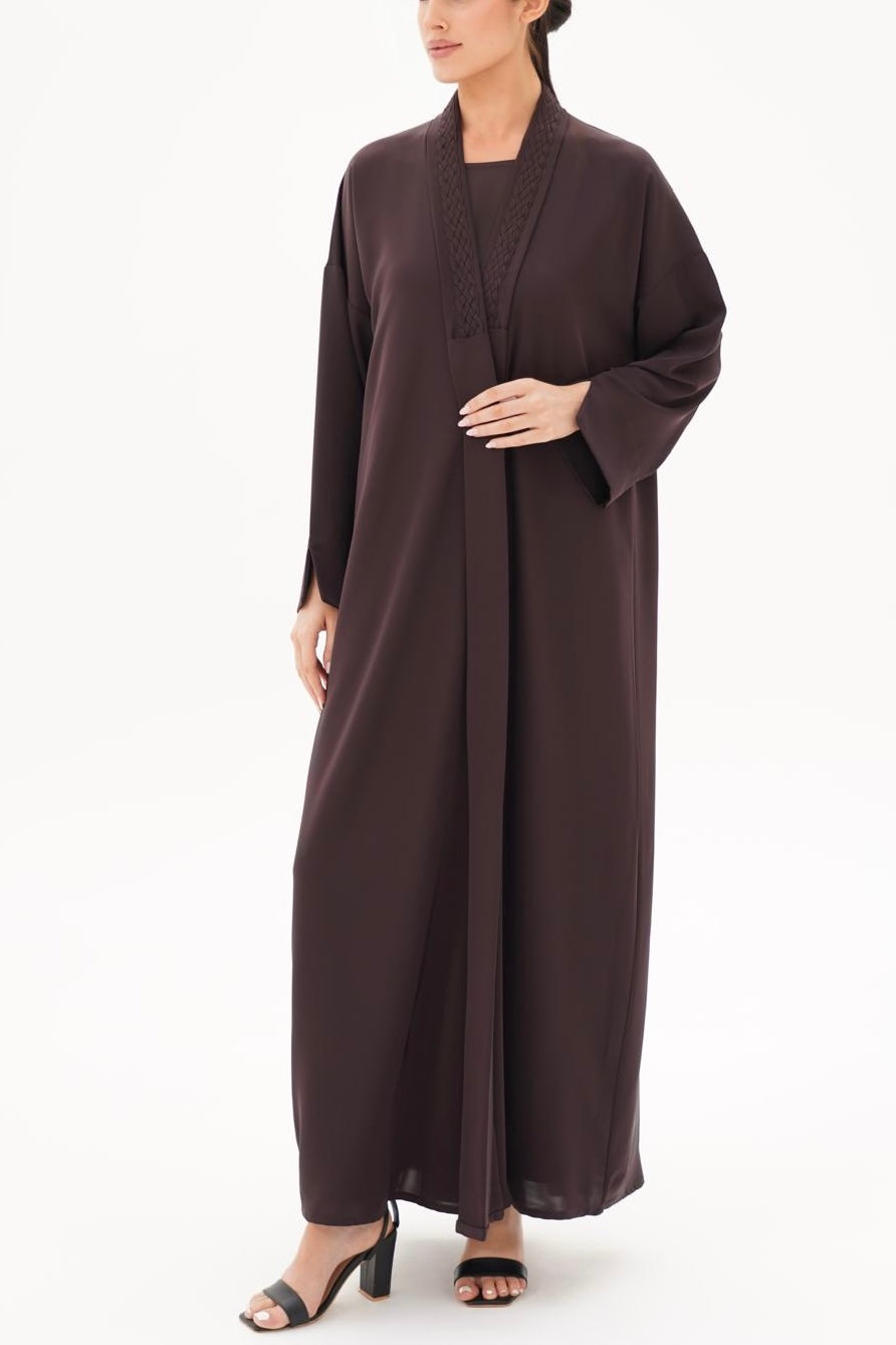 Linked Brown Abaya