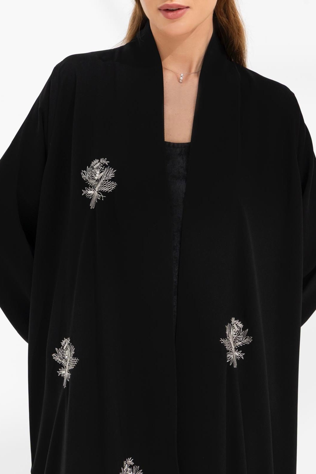 Black Floral Abaya