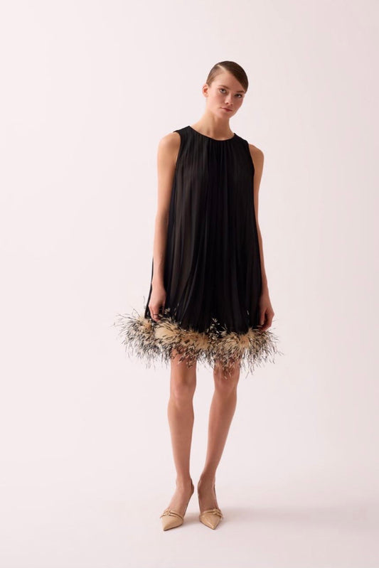 Feathered Elegance Gown