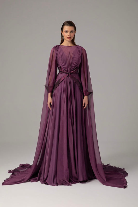 Pleated Purple Dress