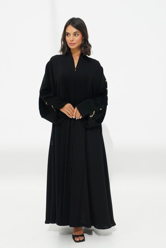 Elegant Black Abaya with Subtle Embellishments