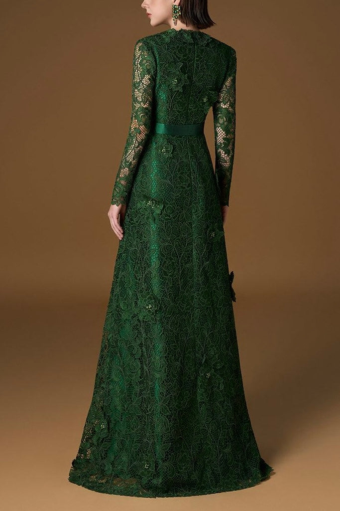 V-NECK A-LINE GOWN