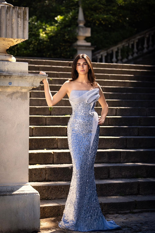 Silver Sequin Gown