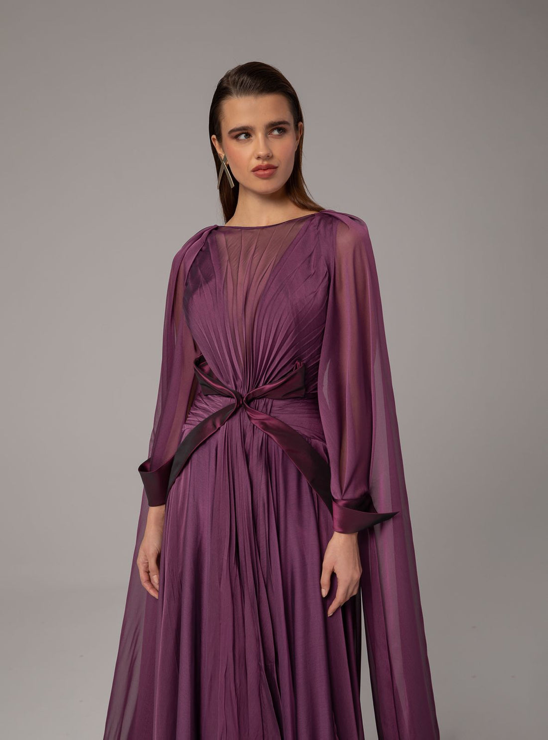Pleated Purple Dress