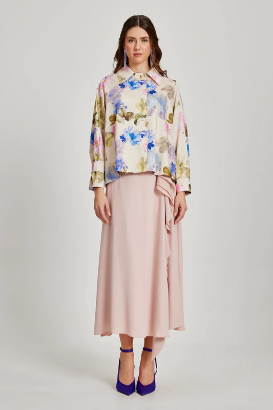 A-Cut Ruffled Skirt
