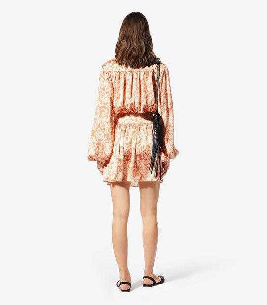 Silky style shirt-minidress